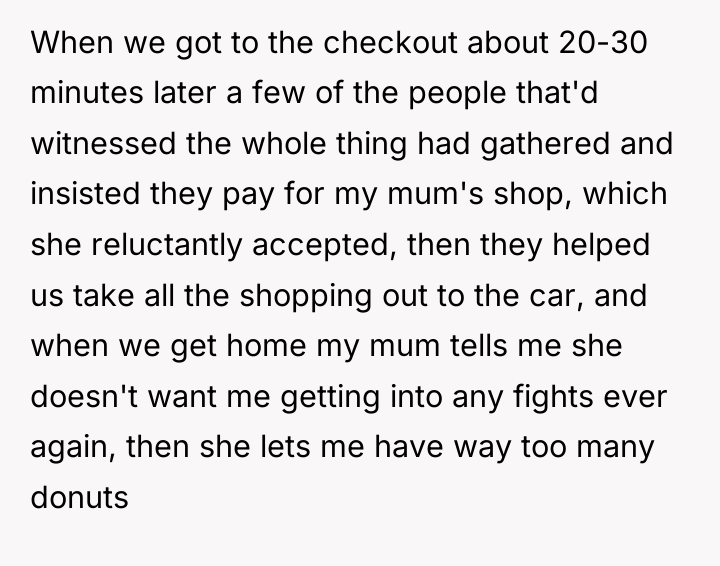 When we got to the checkout about 20-30 minutes later...