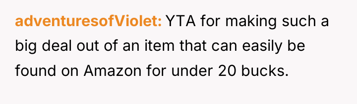 adventuresofViolet YTA for making such a big deal out of...