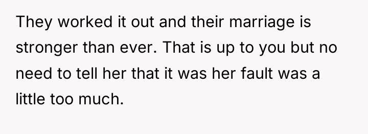 They worked it out and their marriage is stronger than...