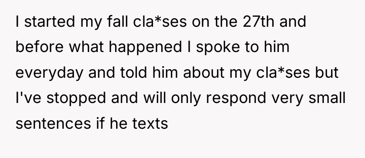 I started my fall cla*ses on the 27th and before...