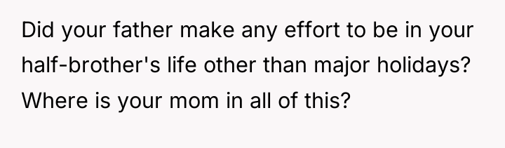 Did your father make any effort to be in your...
