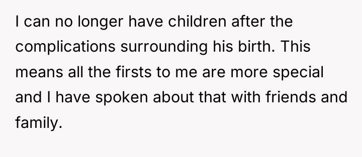 I can no longer have children after the complications surrounding...