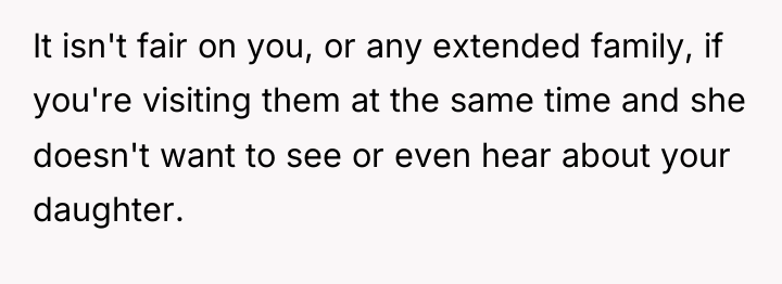 It isn't fair on you, or any extended family, if...