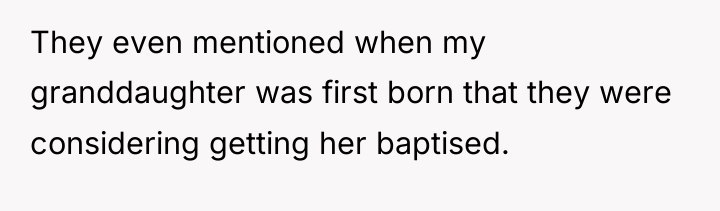 They even mentioned when my granddaughter was first born that...