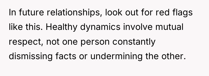 In future relationships, look out for red flags like this....