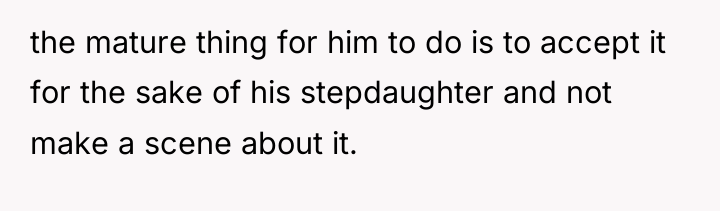 the mature thing for him to do is to accept...