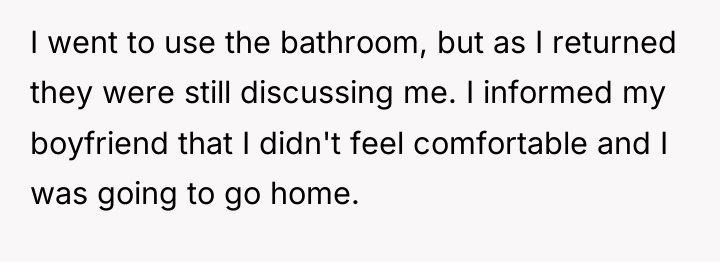 I went to use the bathroom, but as I returned...