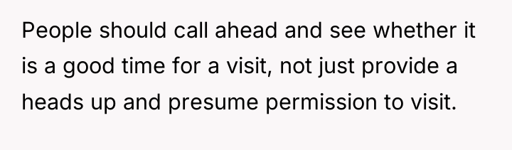 People should call ahead and see whether it is a...
