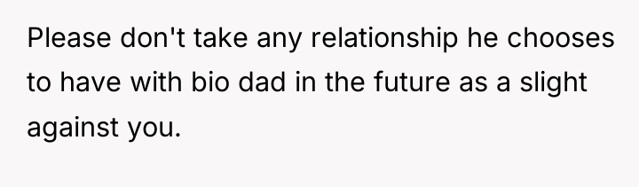 Please don't take any relationship he chooses to have with...
