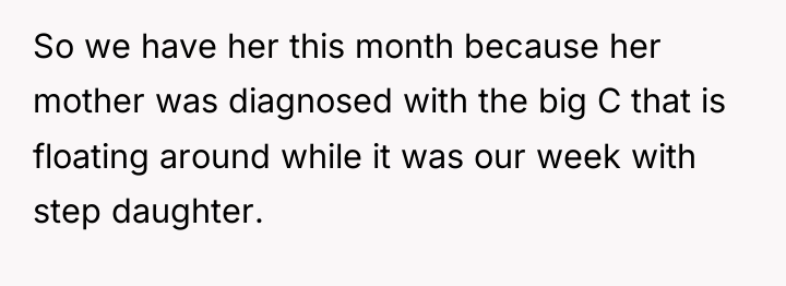 So we have her this month because her mother was...