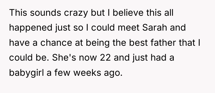 This sounds crazy but I believe this all happened just...
