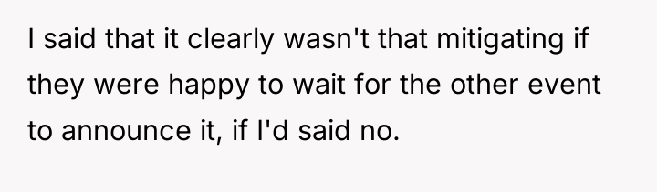 I said that it clearly wasn't that mitigating if they...