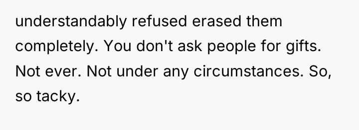 understandably refused erased them completely. You don't ask people for...