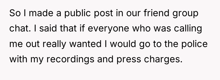 So I made a public post in our friend group...