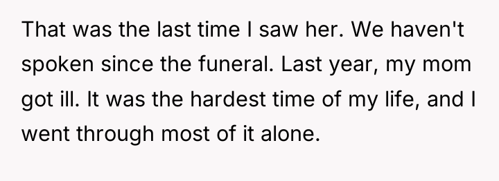 That was the last time I saw her. We haven't...