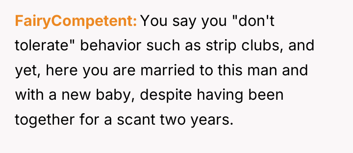FairyCompetent You say you "don't tolerate" behavior such as strip...