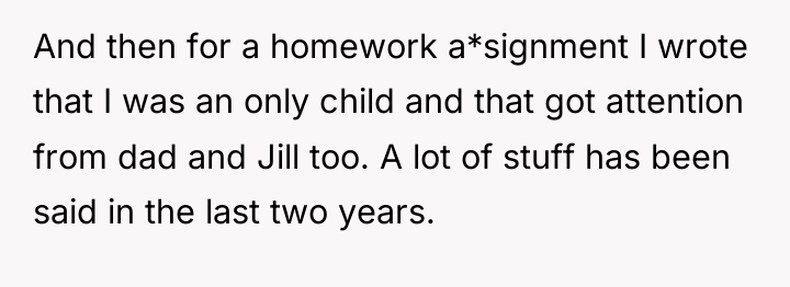 And then for a homework a*signment I wrote that I...