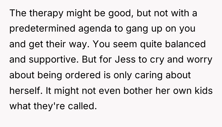 The therapy might be good, but not with a predetermined...