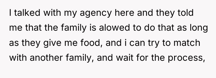 I talked with my agency here and they told me...