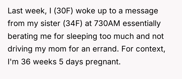 Last week, I (30F) woke up to a message from...
