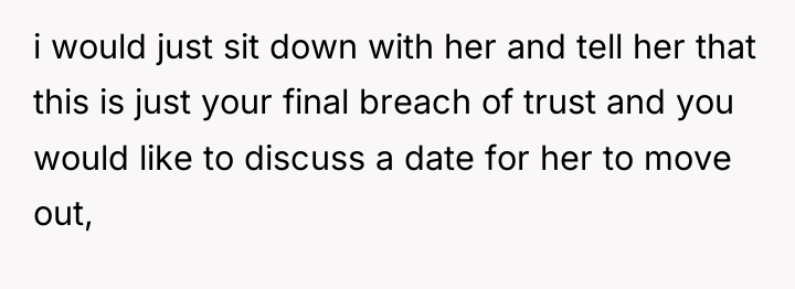 i would just sit down with her and tell her...