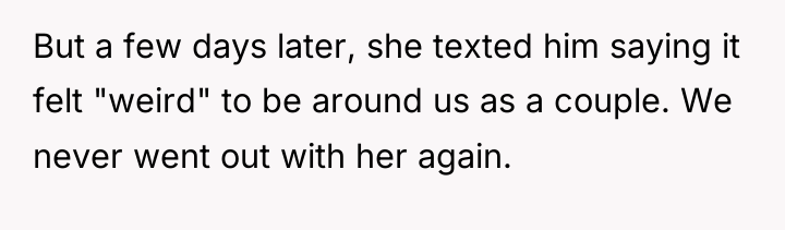 But a few days later, she texted him saying it...