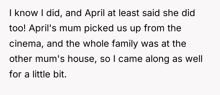 I know I did, and April at least said she...