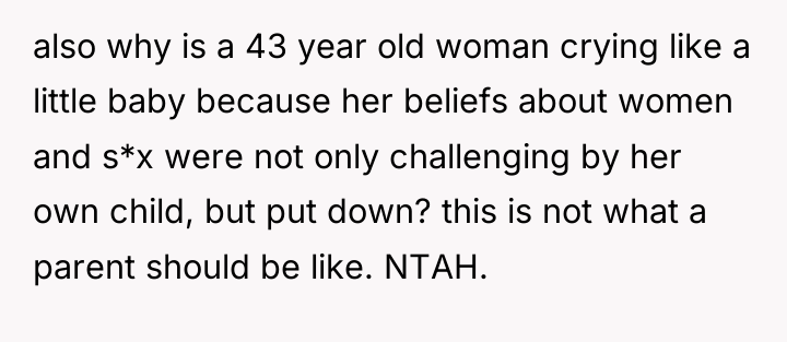 also why is a 43 year old woman crying like...