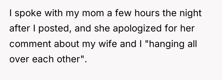 I spoke with my mom a few hours the night...