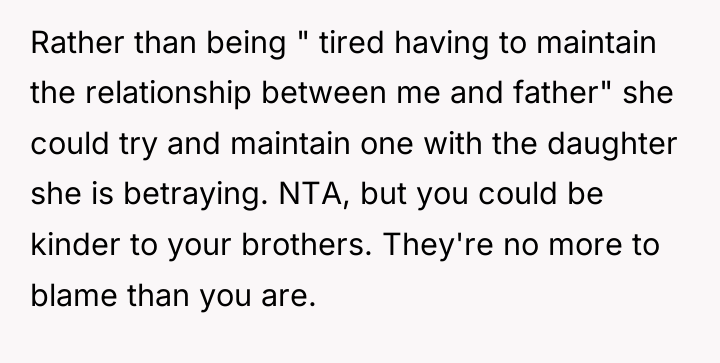 Rather than being " tired having to maintain the relationship...