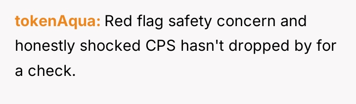 tokenAqua Red flag safety concern and honestly shocked CPS hasn't...