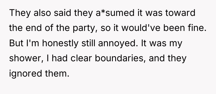 They also said they a*sumed it was toward the end...