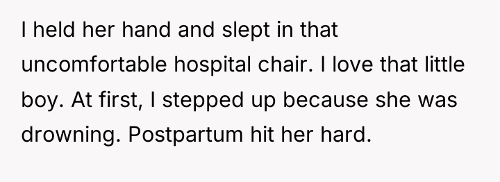 I held her hand and slept in that uncomfortable hospital...