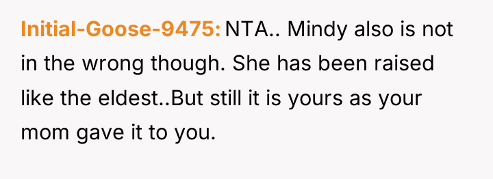 Initial-Goose-9475 NTA.. Mindy also is not in the wrong though....