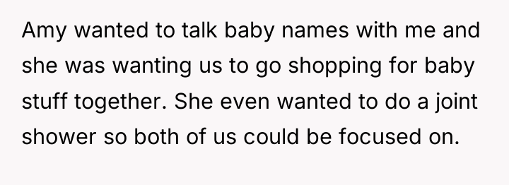 Amy wanted to talk baby names with me and she...