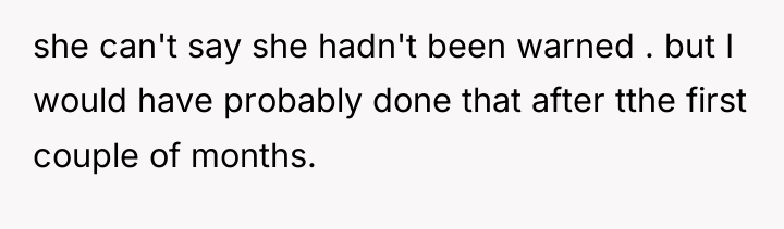 she can't say she hadn't been warned . but I...