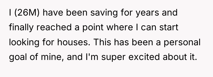 I (26M) have been saving for years and finally reached...