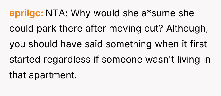 aprilgc NTA: Why would she a*sume she could park there...