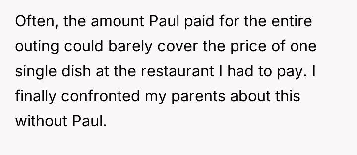 Often, the amount Paul paid for the entire outing could...