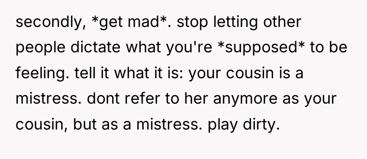 secondly, *get mad*. stop letting other people dictate what you're...