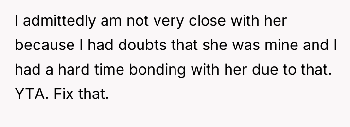 I admittedly am not very close with her because I...