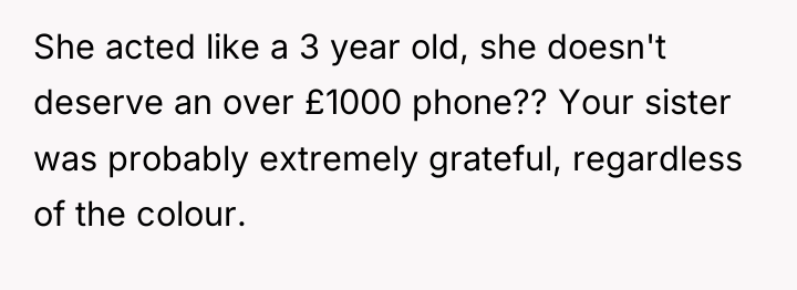 She acted like a 3 year old, she doesn't deserve...