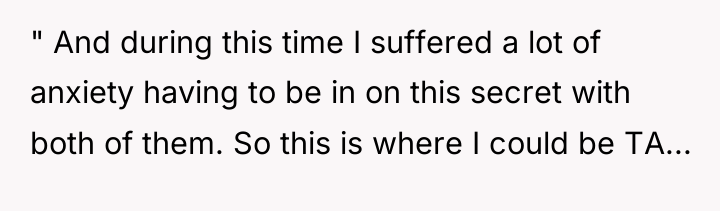 " And during this time I suffered a lot of...