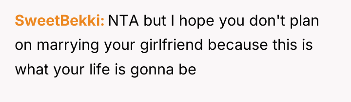 SweetBekki NTA but I hope you don't plan on marrying...