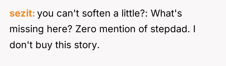 sezit you can't soften a little?: What's missing here? Zero...