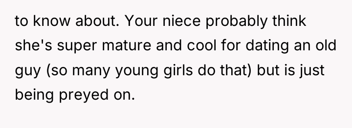 to know about. Your niece probably think she's super mature...