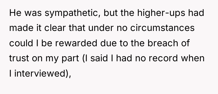 He was sympathetic, but the higher-ups had made it clear...