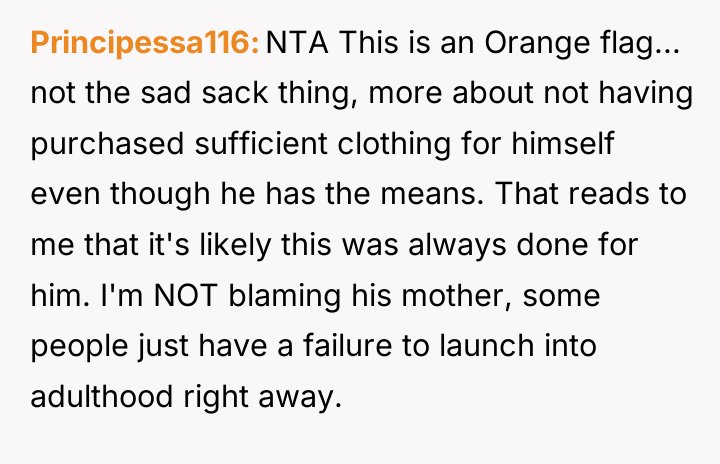 Principessa116 NTA This is an Orange flag... not the sad...