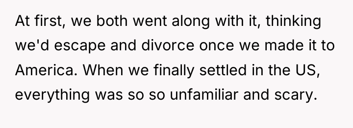 At first, we both went along with it, thinking we'd...