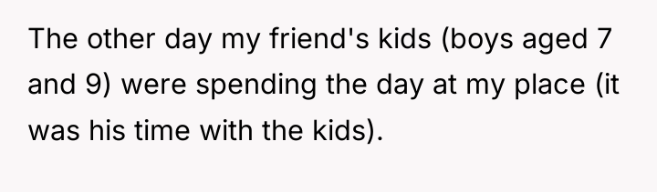 The other day my friend's kids (boys aged 7 and...